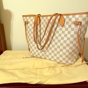 Louis Vuitton never full mm damier azur